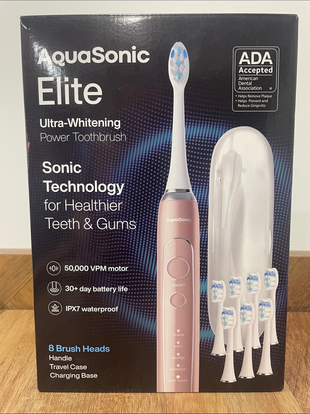 🍂 AquaSonic Elite Ultra-Whitening Power Toothbrush - Rose Gold